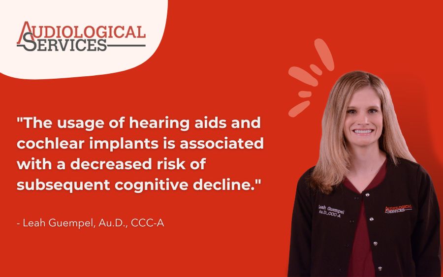 The usage of hearing aids and cochlear implants is associated with a decreased risk of subsequent cognitive decline.